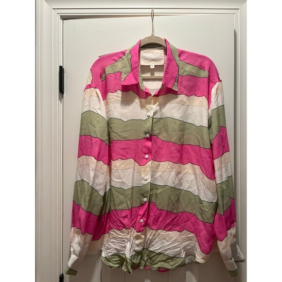 Pippa The Label Kimberly Striped Shirt Size Medium - Picture 2 of 6